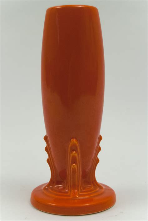 Vintage Fiestaware Bud Vase In Original Radioactive Red Glaze For Sale