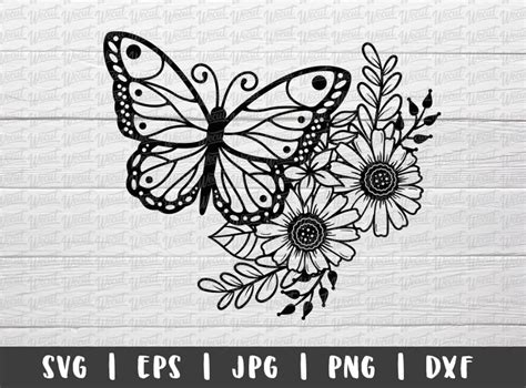 Butterfly and Flower SVG Files for Cricut Project / Butterfly - Etsy