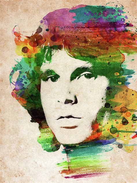 Jim Morrison Colorful Portrait Digital Art By Mihaela Pater Pixels
