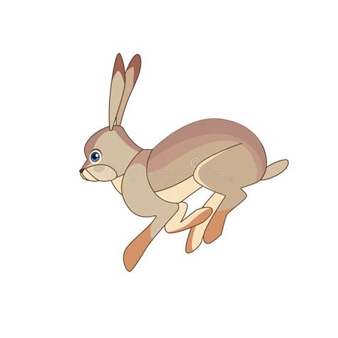 Running Hare Scene From Wild Stock Vector Illustration Of Wildlife