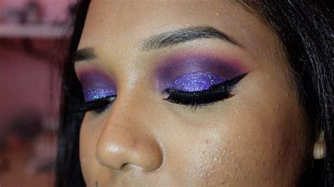 Drugstore Purple Glitter Eyeshadow Tutorial Youtube