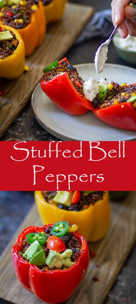 Stuffed Bell Peppers This That More Healthy Vegetarian Recipe