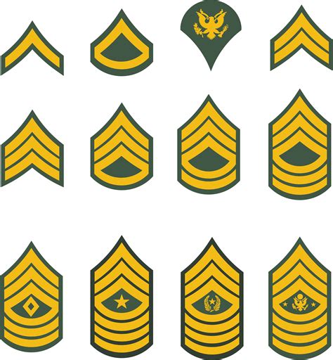 United States Us Army Rank Insignia Chevrons All Colors Etsy