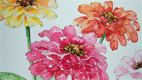 This is a great beginner watercolour tutorial that will. Daily Watercolors: ZINNIAS WATERCOLOR PAINTING