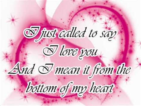 It was indiscreet, to say the least ; Stevie Wonder-I just call to say i love you lyrics - YouTube