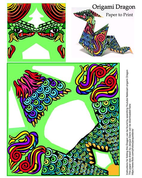 Origami Dragon Template Free Printable Papercraft Templates