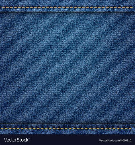 Denim Jeans Texture With Strings And Seams Vector Image