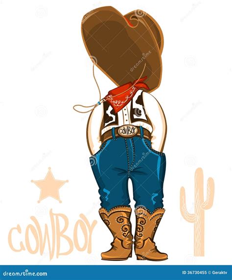 Cowboy Clothes Isolated On White Stock Vector Illustration Of