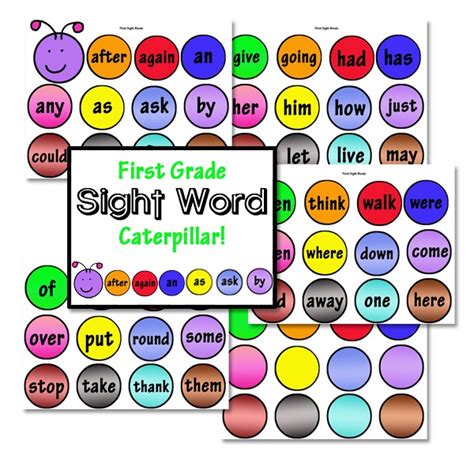 First Grade Dolch Sight Words Spring Notebook Sight Word Worksheets