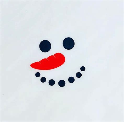 Snowman Face Christmas Vinyl Decal Self Adhesive And Iron On Etsy