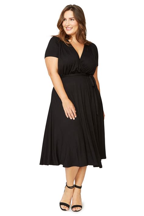 Short Sleeve Cookie Dress - Black, Plus Size - Rachel Pally