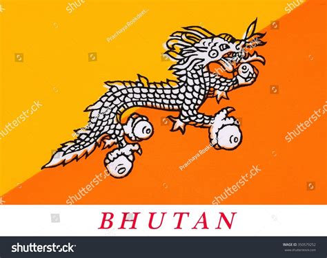 Flag Bhutan One National Symbols Bhutan Stock Photo 350579252