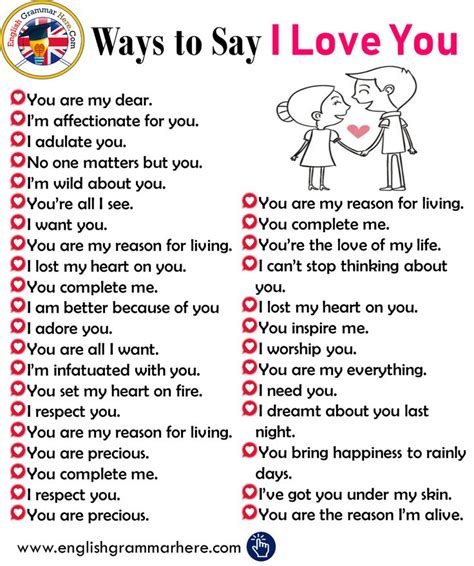 Different Ways To Say I Love You English Words English Vocabulary Words English Vocabulary