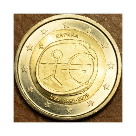 Eurocoin Eurocoins 2 Euro Spain 2009 10th Anniversary Of The Intr