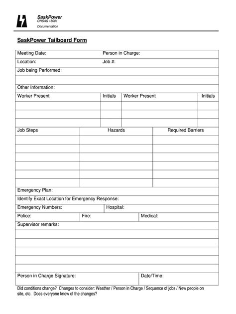 Tailboard Meeting Fill Out And Sign Online Dochub
