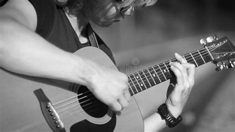 Pov Close Up Of Guitarist Hand Playing On Guitar Close Up Shot Stock Footage Video Of Effect