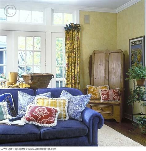 Pin By Lynnamrbh On House French Country Living Room Blue Yellow