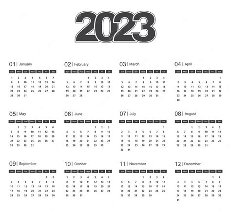 Premium Vector Calendar For Year 2023