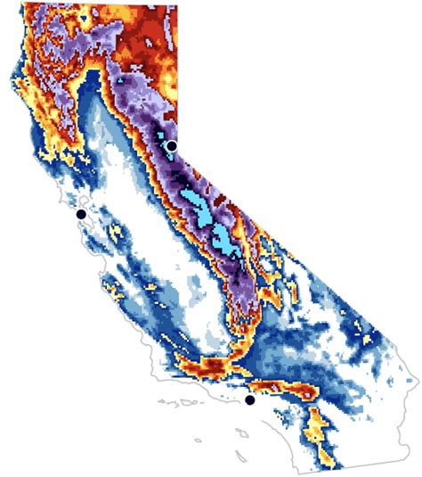 Maps Compare Californias Snowfall This Year With Past Winters