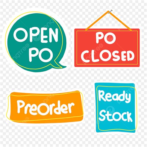 Online Shop Communication Sticker Open Pre Order Ready Stock Png