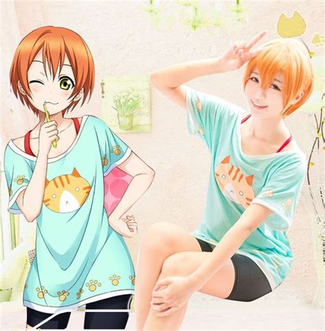 Love Live Lovelive Rin Hoshizora Cat Cosplay T Shirts Summer Nico