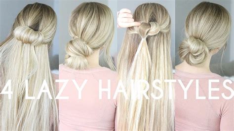 Easy Lazy Day Hairstyles Heatless Youtube