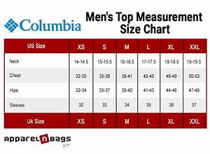 Columbia Size Chart Apparelnbags Com