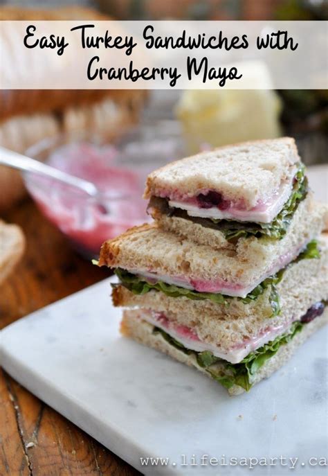 Easy Turkey Sandwiches With Cranberry Mayo Recipe Tea Sandwiches