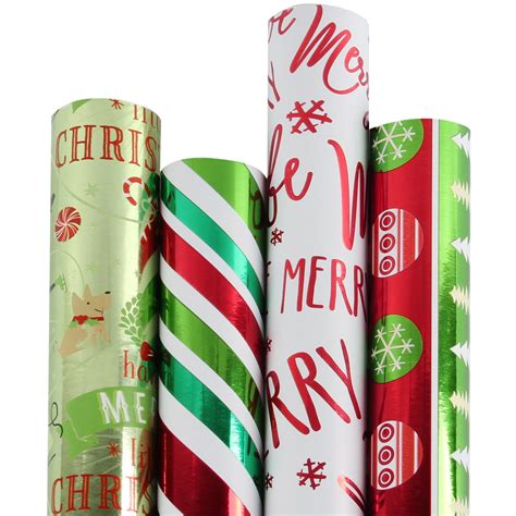 Ruspepa Multi Color Paper Christmas T Wrap Papers 4 Rolls 25 Sq Ft