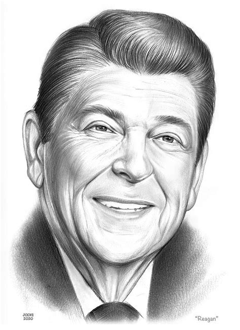 Reagan Pencil Drawing By Greg Joens Pixels