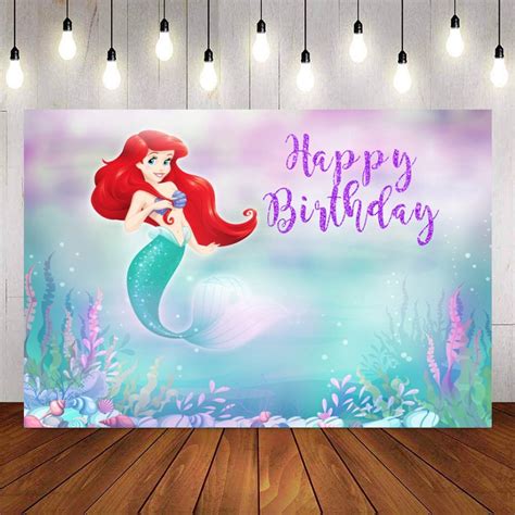 Little Mermaid Princess Backdrop For Girls Birthday Backdrops Birthday