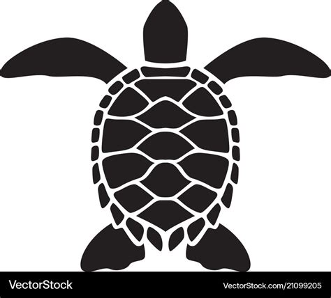 Sea Turtle Silhouette Vector