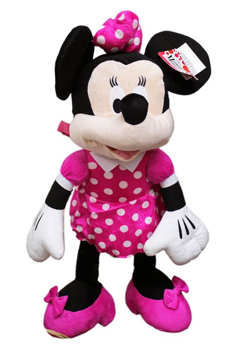 Large Size Disney Minnie Mouse Plush Toy In Pink Dot Dress
