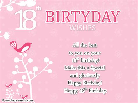 18th Birthday Wishes Greeting And Messages Wordings And Messages