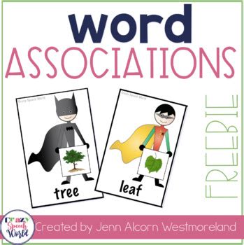 Typically, this list contains a chain of logically related concepts. Super Hero Word Associations Freebie! by Jenn Alcorn | TpT