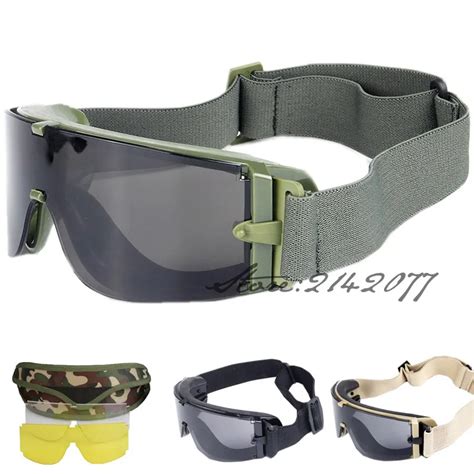 buy green ballistic military army nvg tactical glasses 3 lens windproof uv