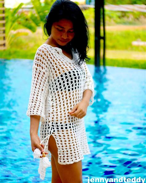 Easy Crochet Cover Up Swimsuit Free Tutorial Crochet Beach Cover Up Crochet Beach Wear Crochet