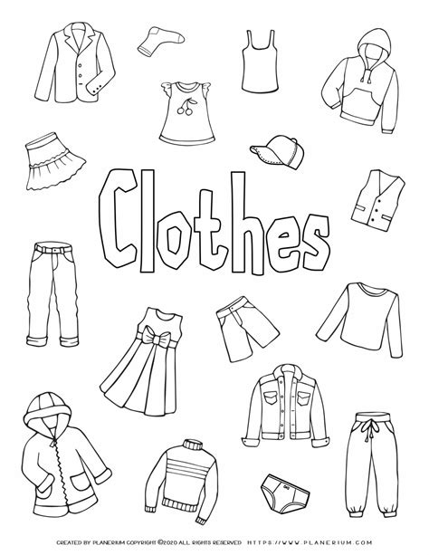 Clothes Coloring Page Related Images Planerium