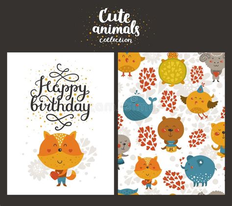 Vector Animal Cards Stock Vector Illustration Of Collection 68719691