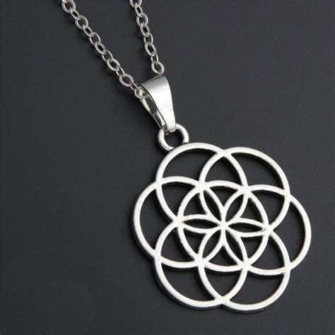 1pc Seed Of Life Necklace Geometric Pendant Sacred Geometry Flower Of