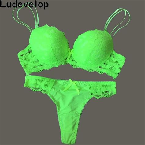 Ludevelop Sexy Thong Lace Push Up Bra Set Lingerie Women Underwear Sets