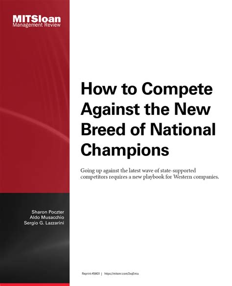 How To Compete Against The New Breed Of National Champions Mit Smr Store
