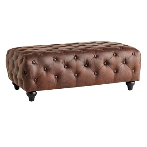 Chesterfield Tufted Ottoman Brown At Home
