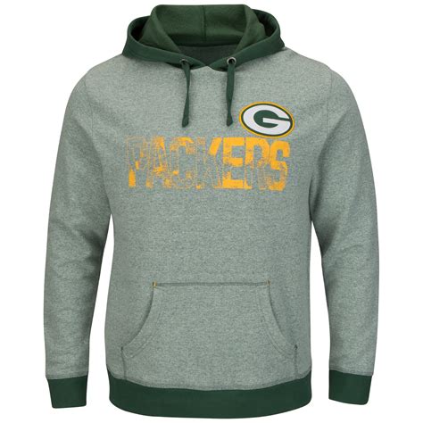 Majestic Green Bay Packers Heathered Green Gameday Classic Pullover Hoodie