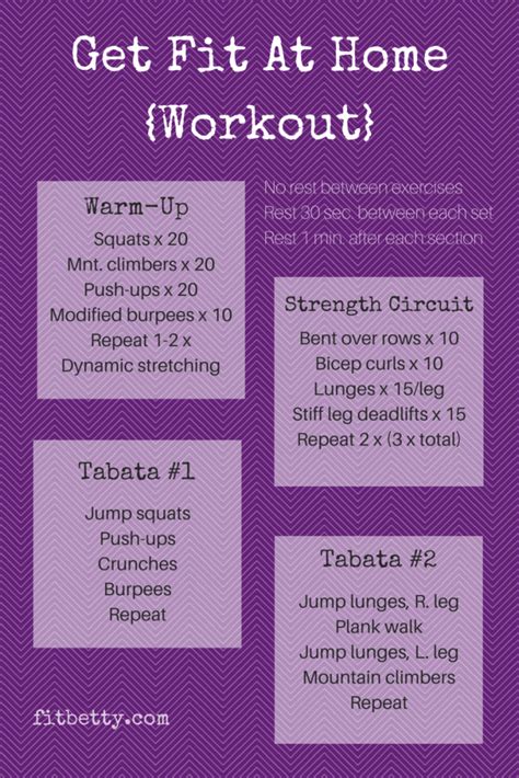 Get Fit At Home Workout Fit Betty At Home Workouts Home Exercise Routines Workout