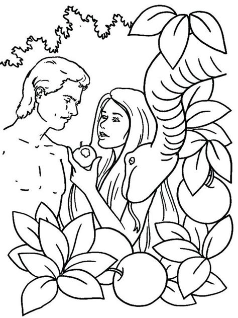 Adam And Eve Coloring Page For Toddlers