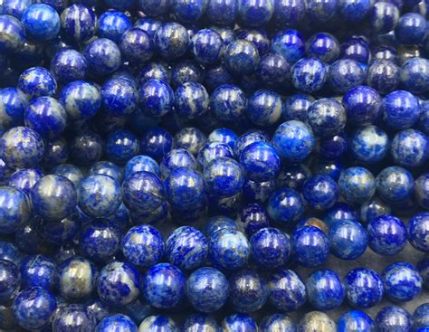 8mm Natural Lapis Lazuli Beads Round 8 9mm Full Strand Or Etsy