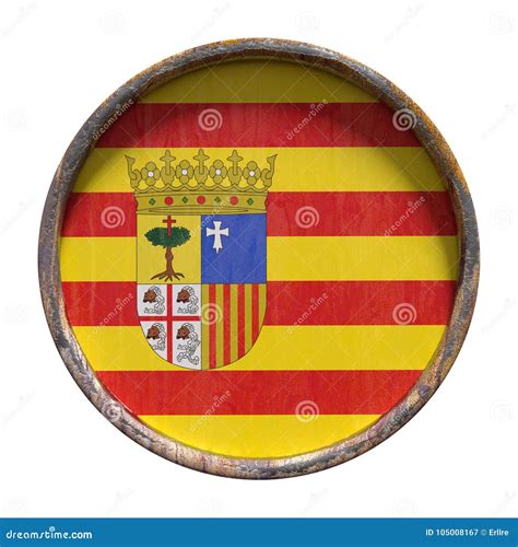 Old Aragon Flag Stock Illustration Illustration Of Plate 105008167
