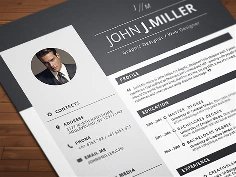 Free Microsoft Word Format Cv Resume Template In Minimal Style