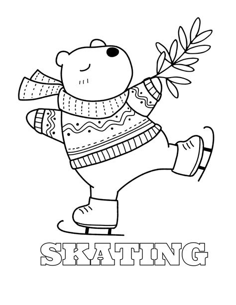 Figure Skating Coloring Pages Free Printable Pdf